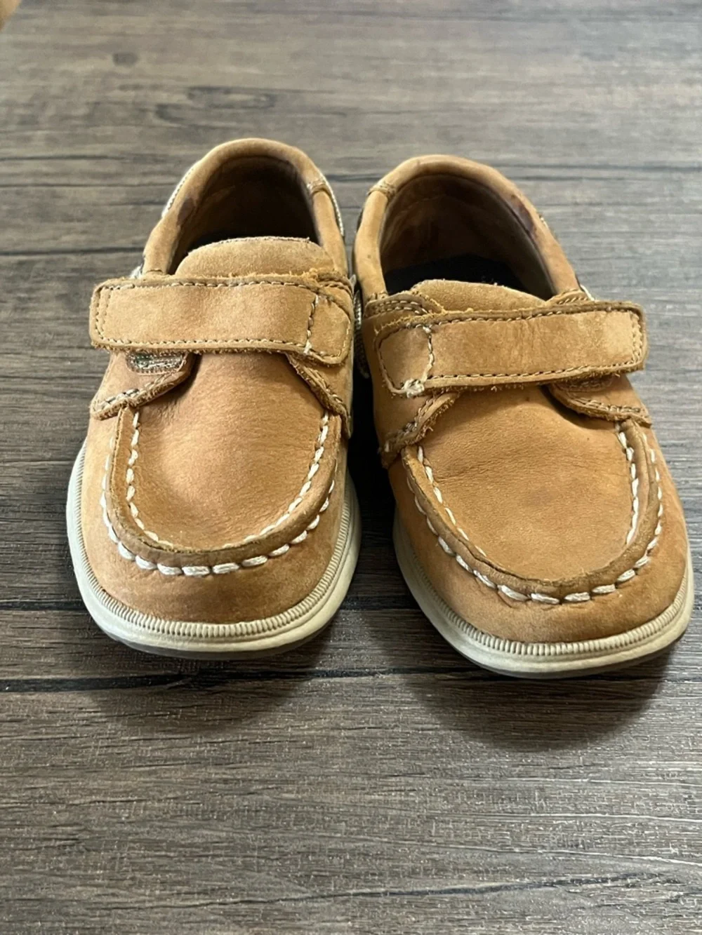 Sperry Kids Light Brown Velcro Moccasins Size 7